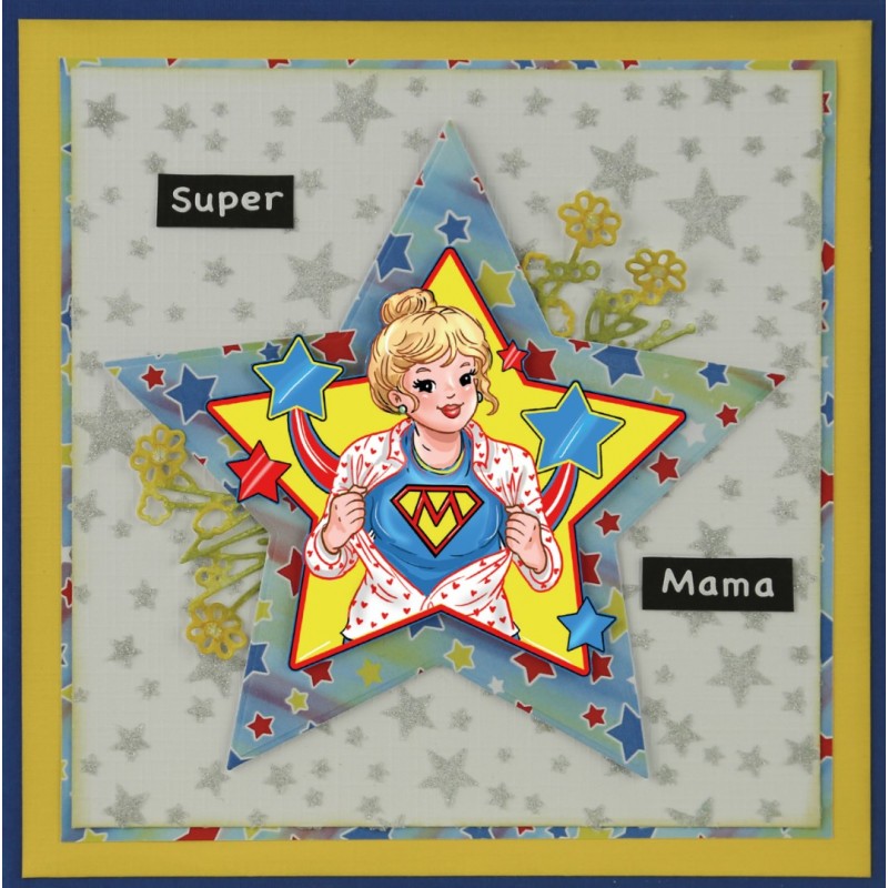 3D Cutting Sheet - Yvonne Creations - Bubbly Girls - Sweetheart - Super Girl