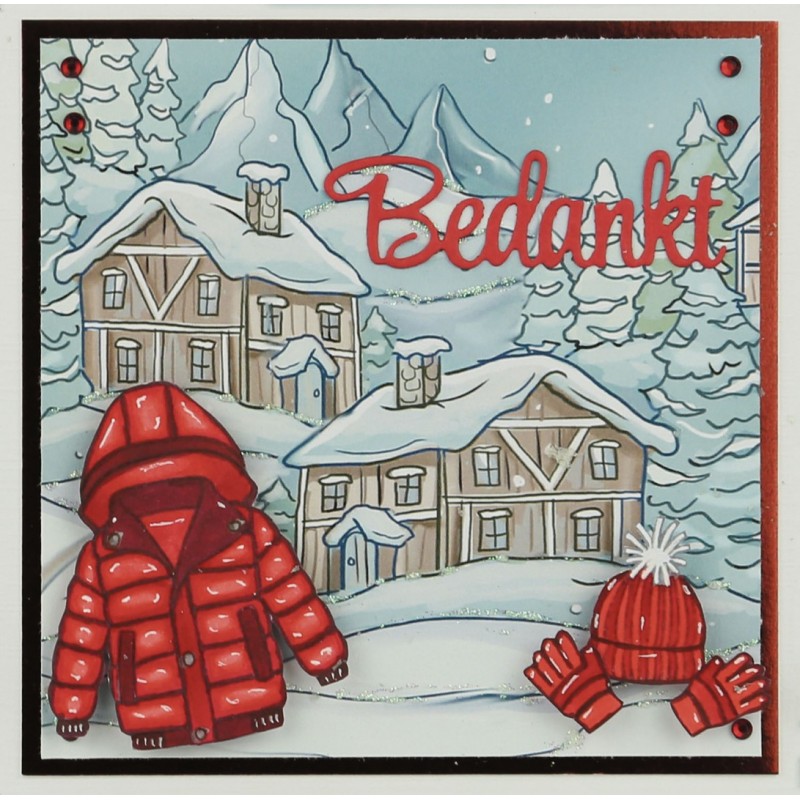 Card Deco Essentials Clear Stamps - Snow Clothes