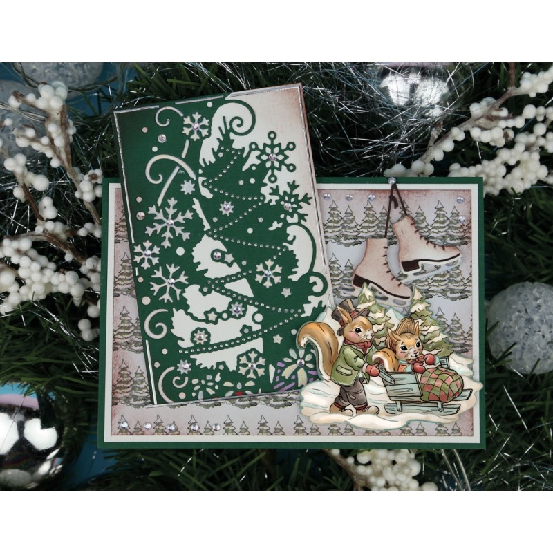 3D Cutting Sheet - Yvonne Creations - A Gift for Christmas - Snowfun