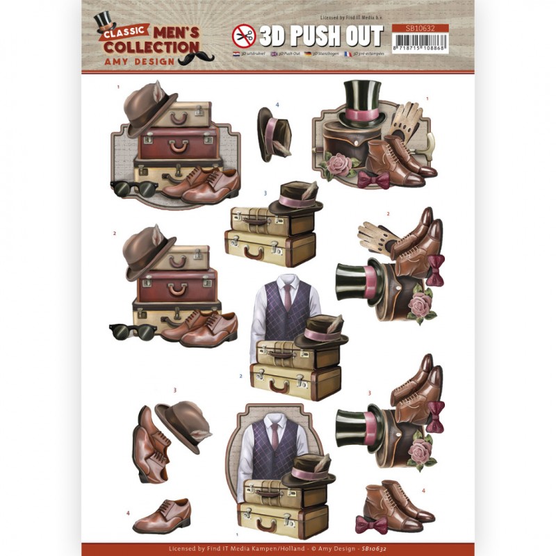 3D Push Out - Amy Design Classic men's Collection - Gentleman