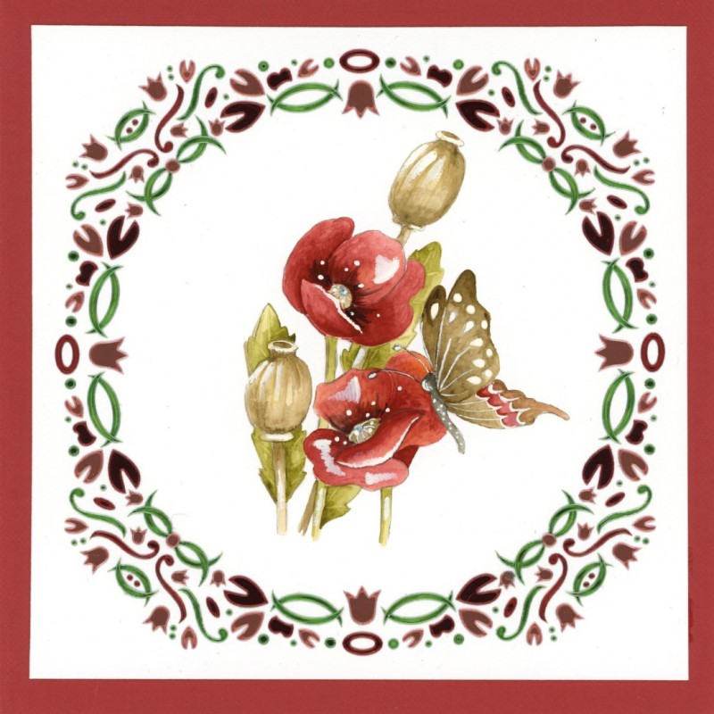 3D Push Out - Precious Marieke - Beautiful Butterfly - Red