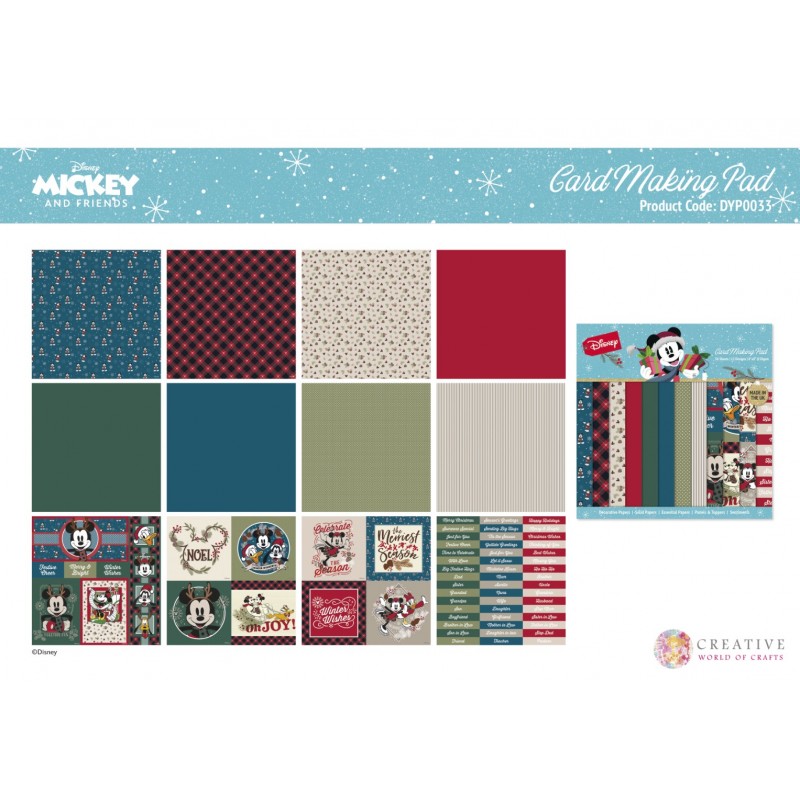 Mickey and  Minnie Mouse - Christmas Card Making 8x8 Pad