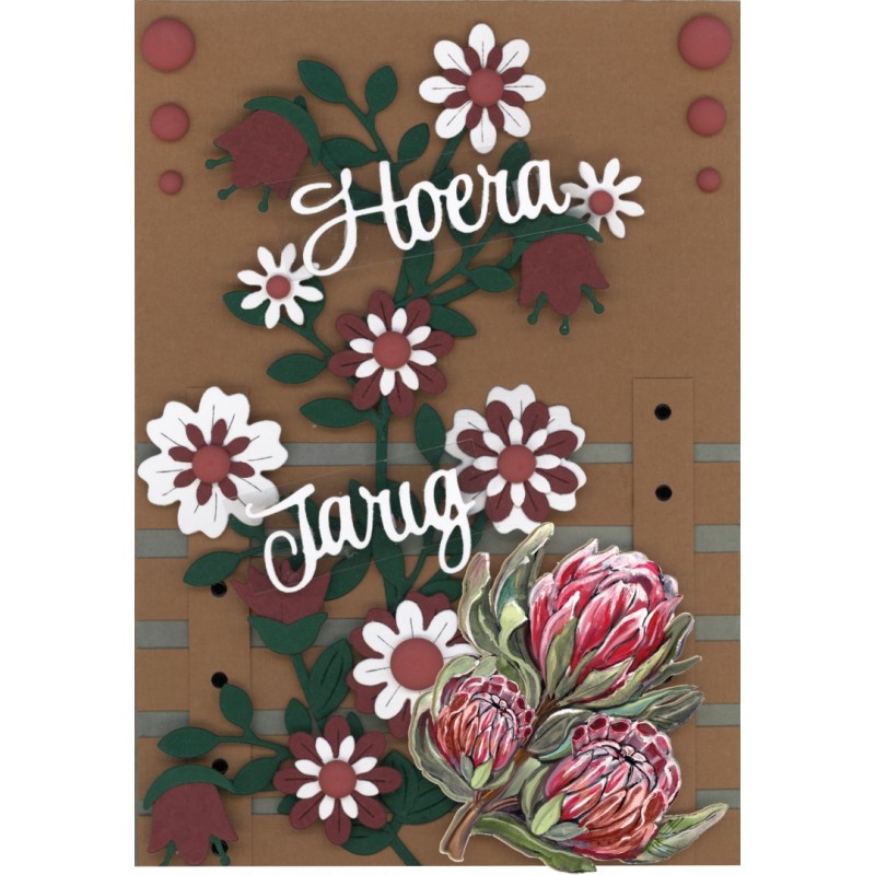 3D Push Out - Amy Design - Botanical Garden - Red Protea