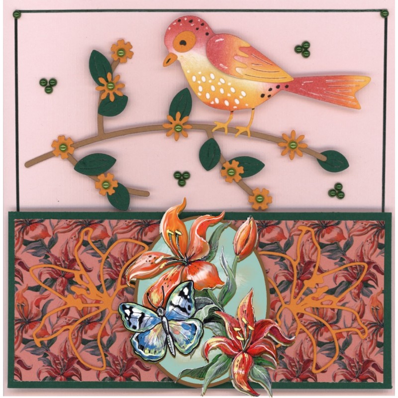 3D Push Out - Amy Design - Botanical Garden - Colorful Butterfly
