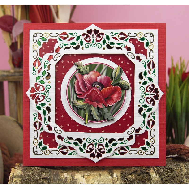 3D Push Out - Amy Design - Roses Are Red - Poppies