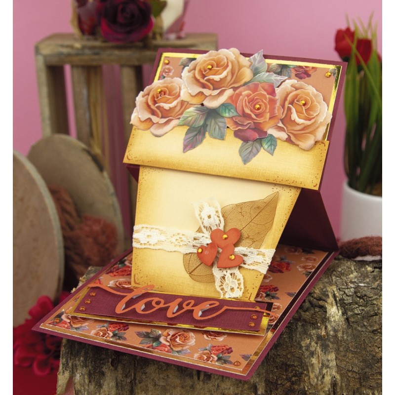 3D Push Out - Amy Design - Roses Are Red - Pink Roses