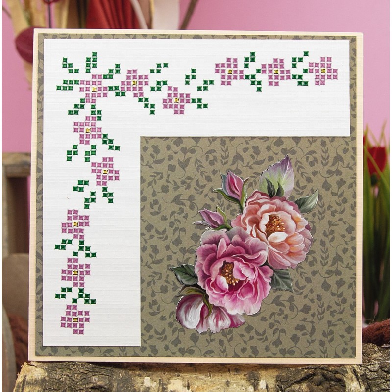 3D Push Out - Amy Design - Roses Are Red - Peonies