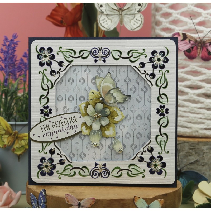 3D Push Out - Precious Marieke - Beautiful Butterfly - Blue