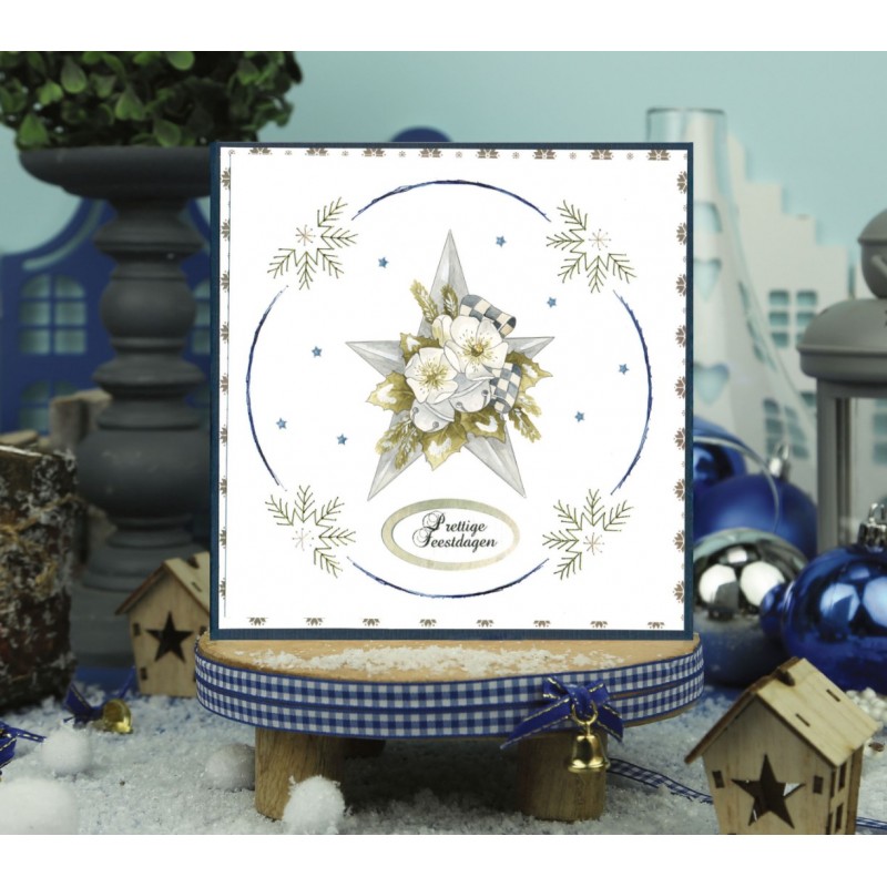 3D Push Out - Precious Marieke - Christmas Blues - Blue Star