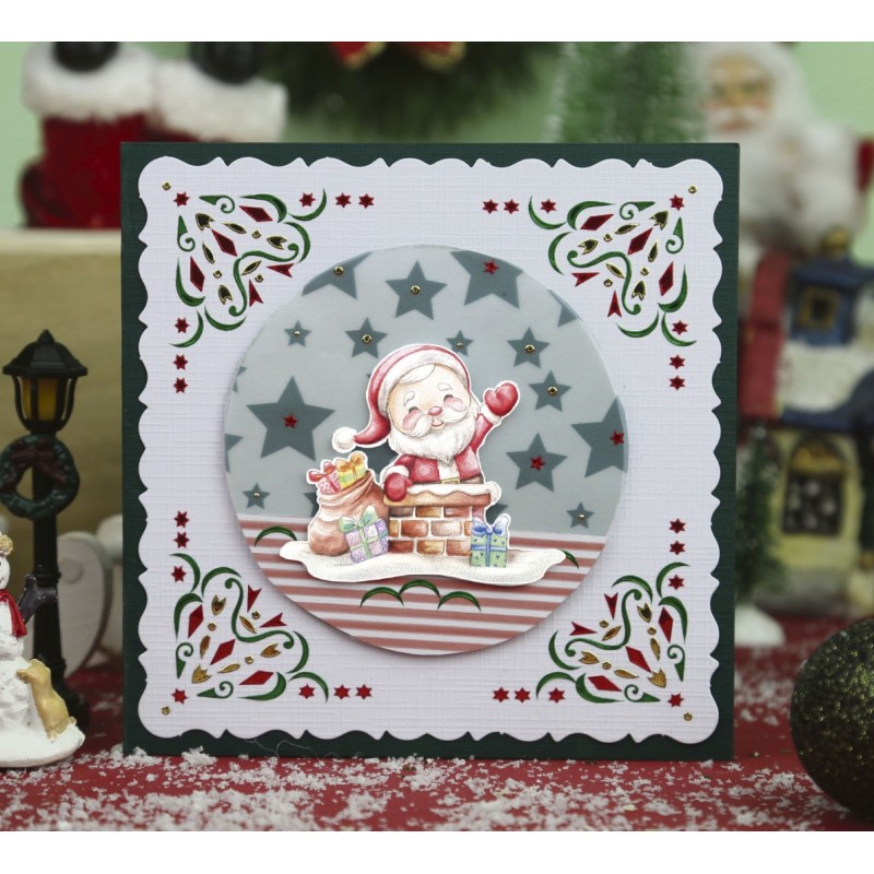 3D Push-Out - Yvonne Creations - Christmas Scenery - Santa