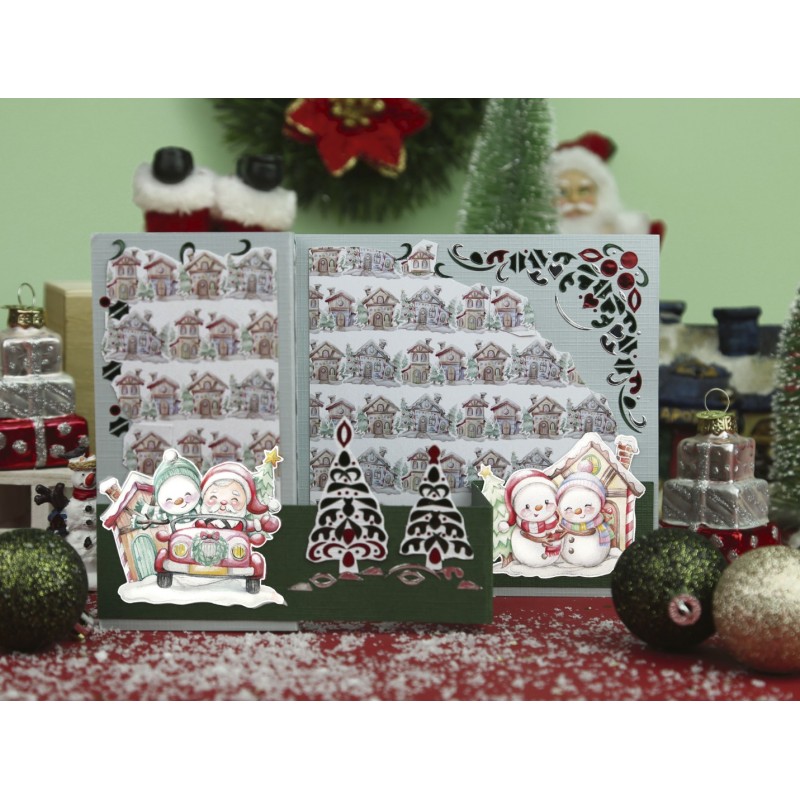3D Push-Out - Yvonne Creations - Christmas Scenery - Snowman