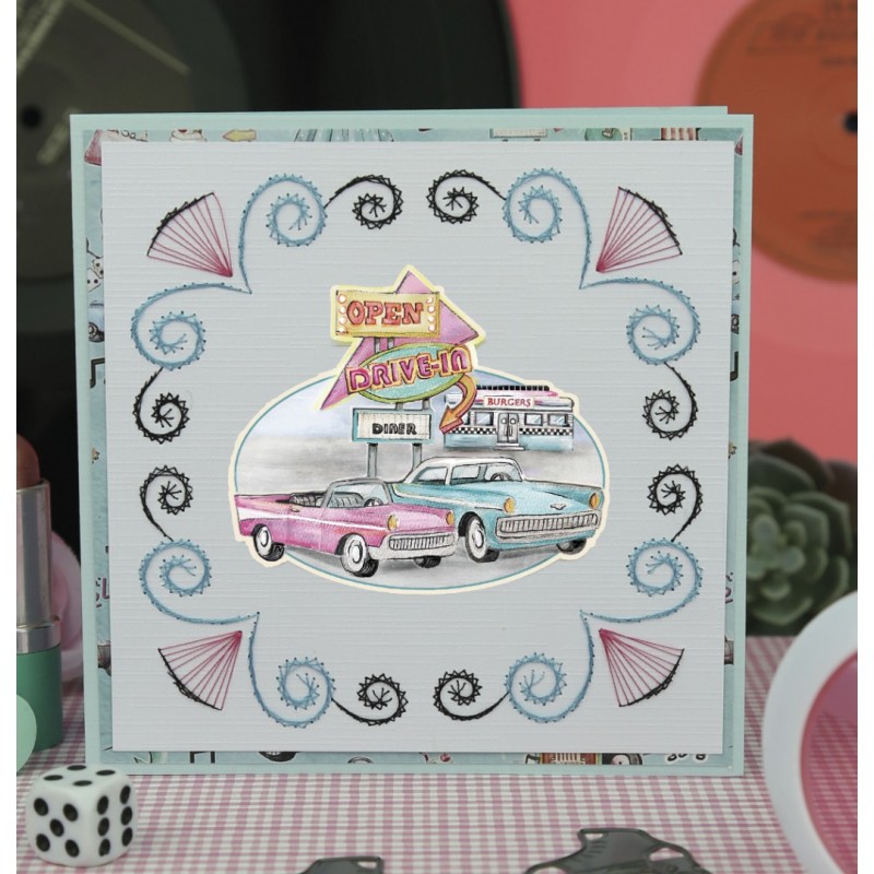3D Cutting Sheet - Yvonne Creations - Back to the fifties - Drive-In