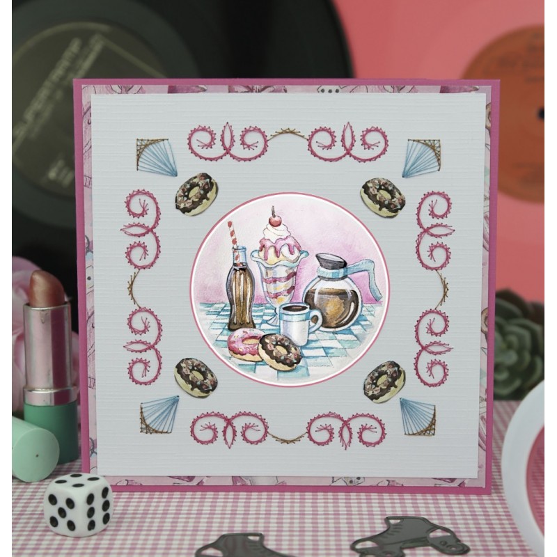 3D Push-Out - Yvonne Creations - Back to the fifties - Burgers
