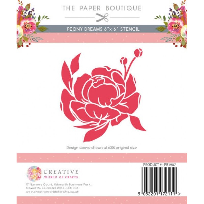 The Paper Boutique Peony Dreams 6x6 Stecil