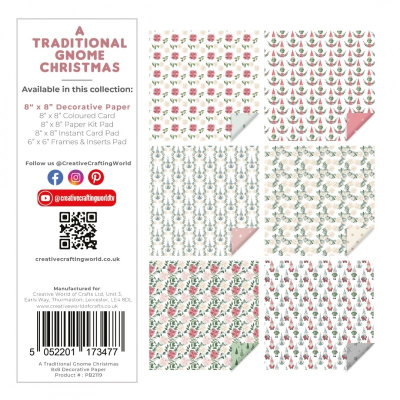 The Paper Boutique A Traditional Gnome Christmas 8x8 Decorative Paper Pad