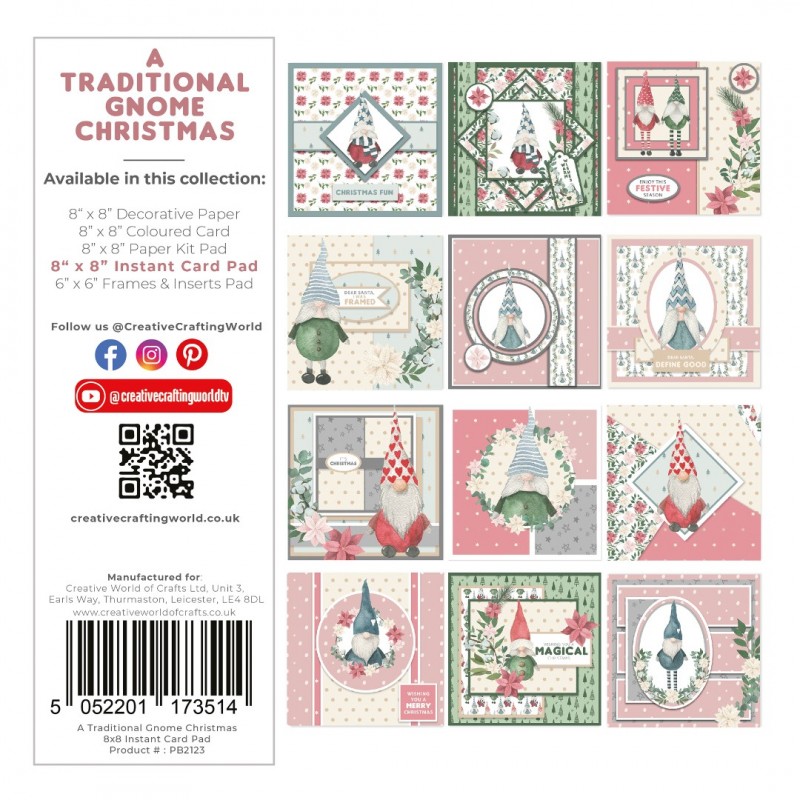 The Paper Boutique A Traditional Gnome Christmas 8x8 Instant Card Pad