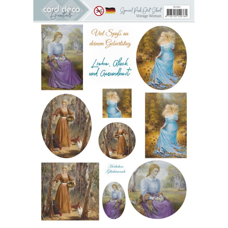 Special Push Out Sheet - Card Deco Essentials - Vintage Women - DE