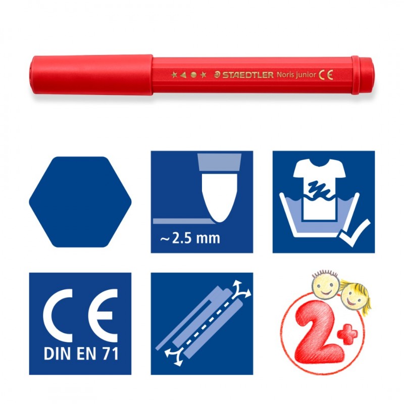 Noris junior viltstift - set 6 st