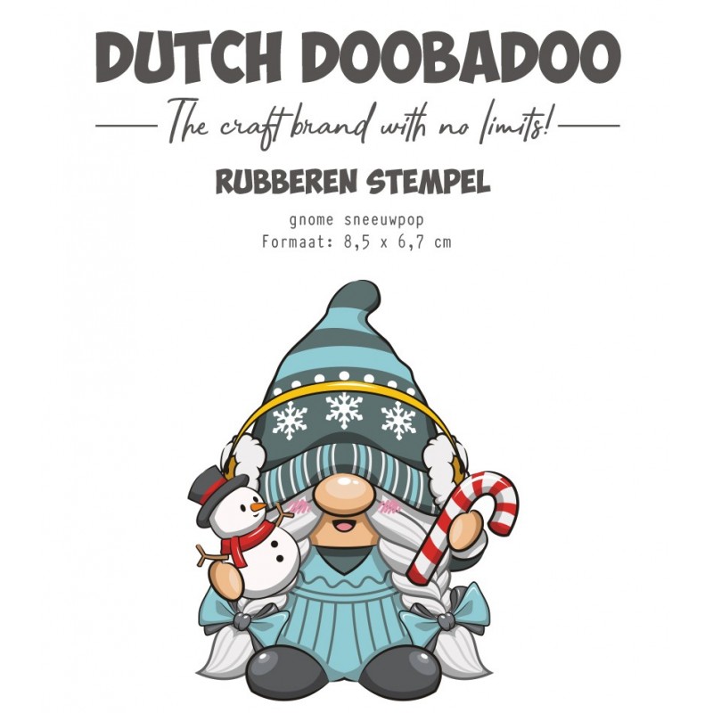 Rubber stamp - DDBD -Hallo Winter - Gnome sneeuwpop