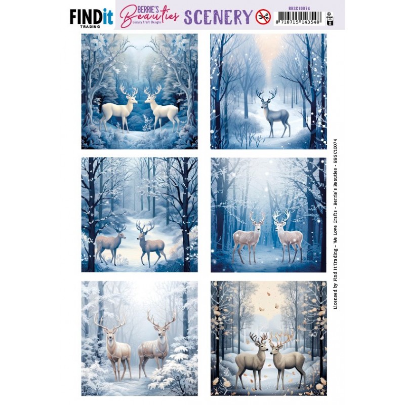 Scenery Push out - Berries Beauties - Deer - Square