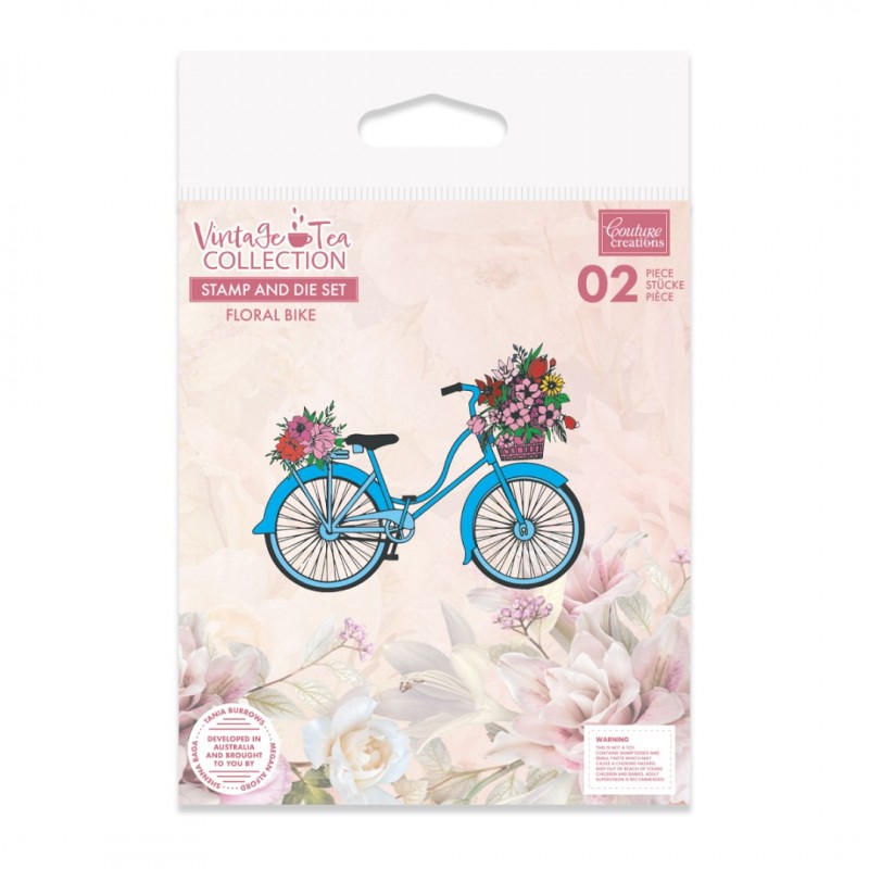 Vintage Tea Collection - Stamp and Die - Floral Bike