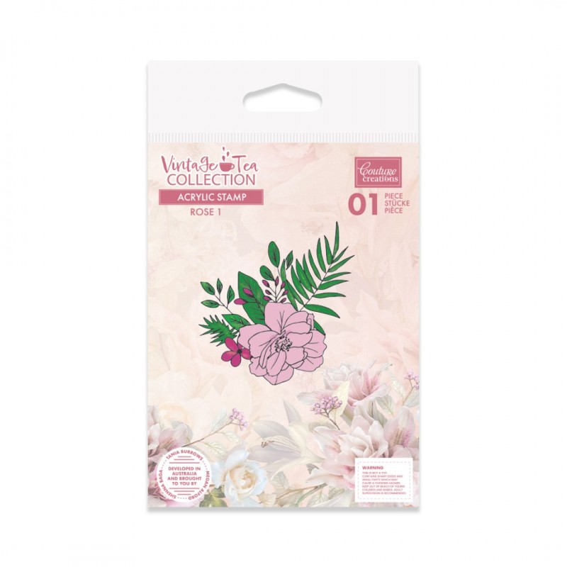 Vintage Tea Collection - Stamp - Rose 3
