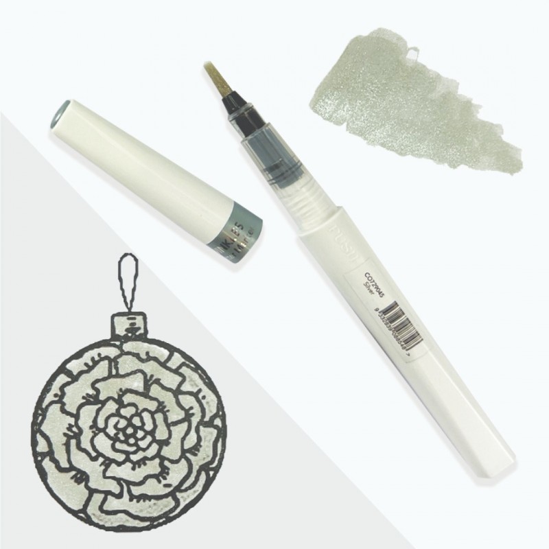 Winkles Shimmer Glitter Pen - Silver