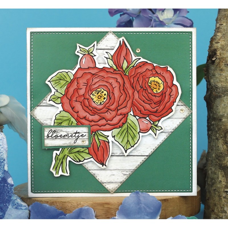 Clear Stamps - Yvonne Creations - Blooming Blue - Rosehip