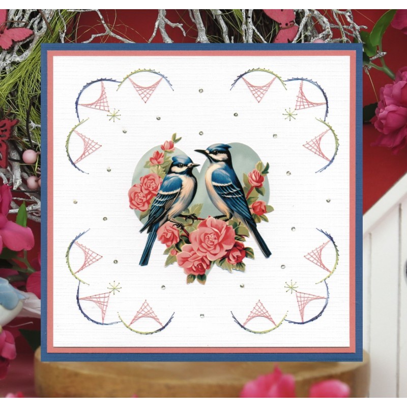 3D Cutting Sheets - Berries Beauties - Romantic Birds - Romantic Blue Jay
