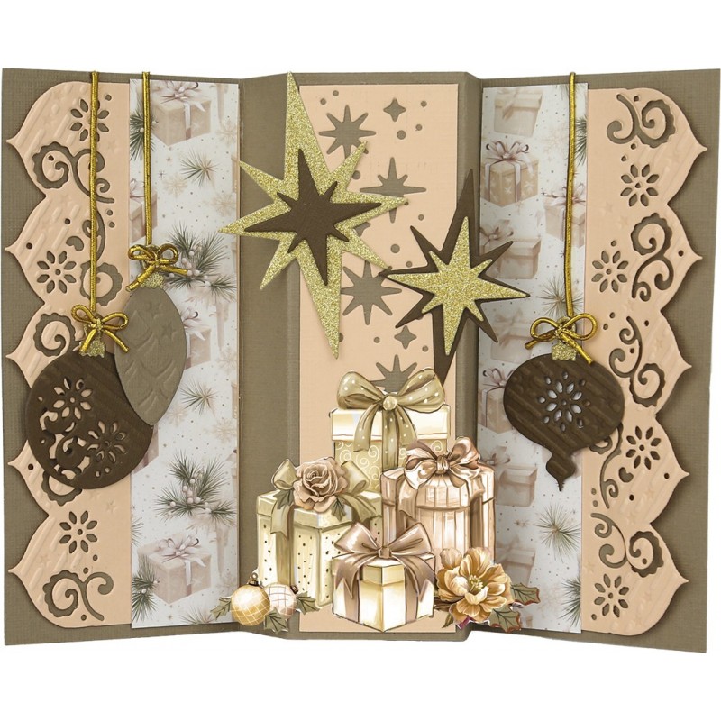 3D Push Out - Amy Design - Frosted Gold Christmas - Presents