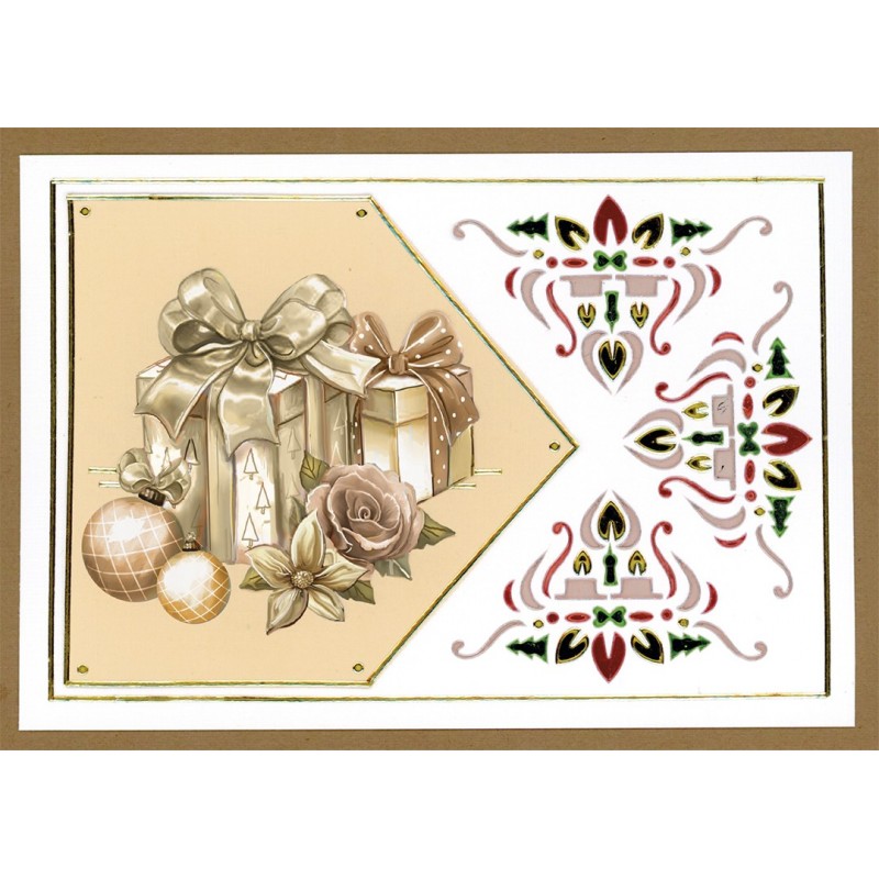 3D Push Out - Amy Design - Frosted Gold Christmas - Presents