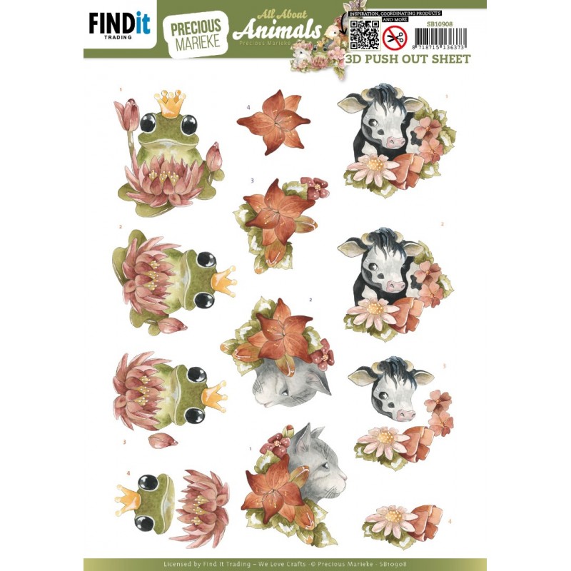 3D Push out - Precious Marieke - All About Animals - All About Orange