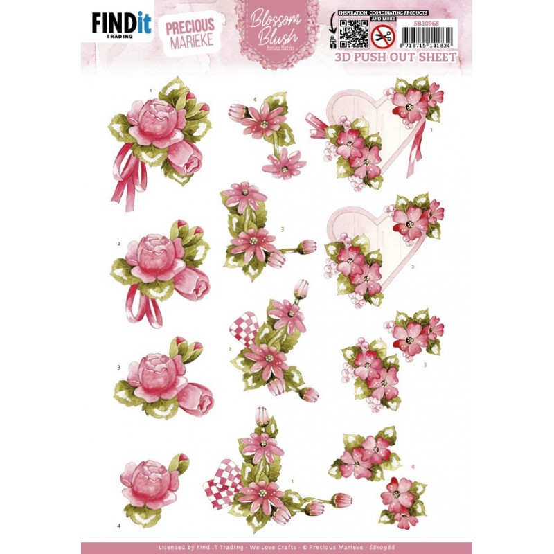 3D Push Out - Precious Marieke - Blossom Blush - Magenta