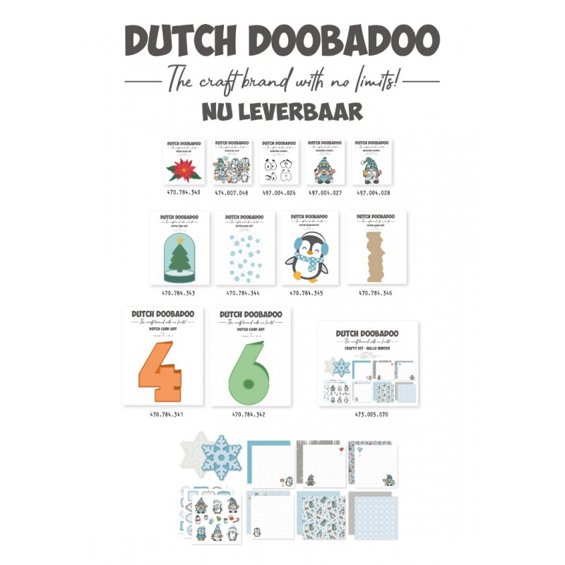 Rubber stamp - DDBD -Hallo Winter - Gnome sneeuwpop