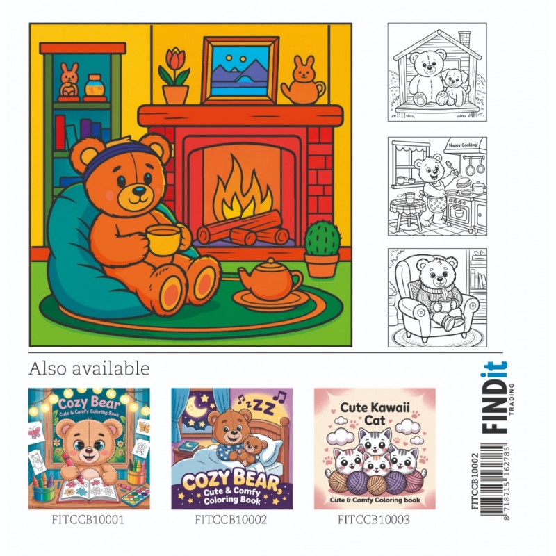 Findit Color - Coloring Book - Cozy Bear 2