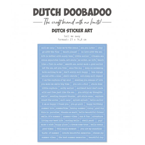 Dutch Sticker - DDBD - A5 Sail me Away - Waves of the Sea