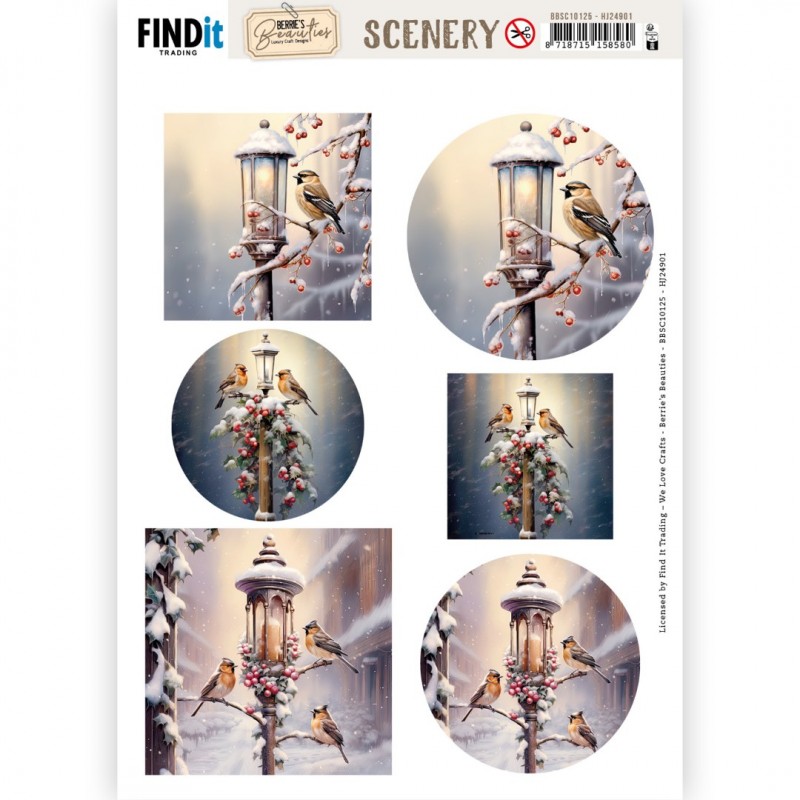 Scenery Push out - Berries Beauties - Winter Birds (Gratis vel HJ249) Scenery Push out - Berries Beauties - Winter Birds (Gratis vel HJ249)