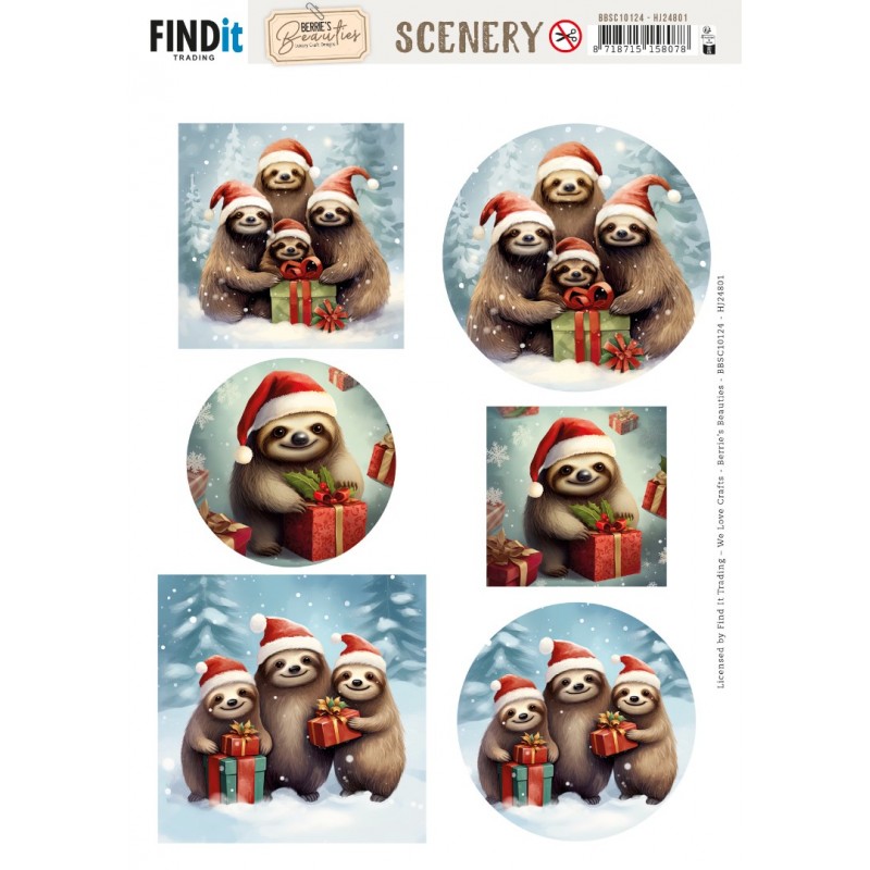 Scenery Push out - Berries Beauties - Christmas Sloth (Gratis vel HJ248)