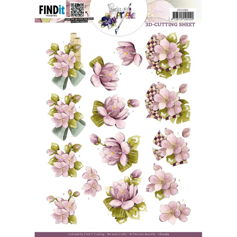 3D Cutting Sheet - Precious Marieke - Lilac Flowers