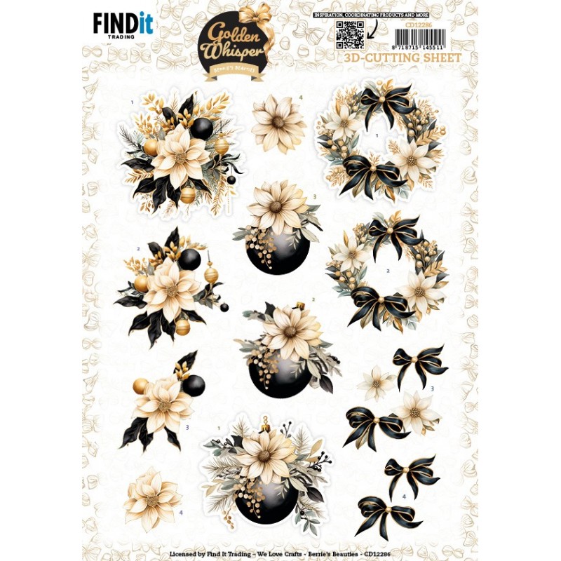 3D Cutting Sheet - Berries Beauties - Golden Whisper - Flowers