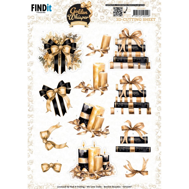 3D Cutting Sheet - Berries Beauties - Golden Whisper - Bow