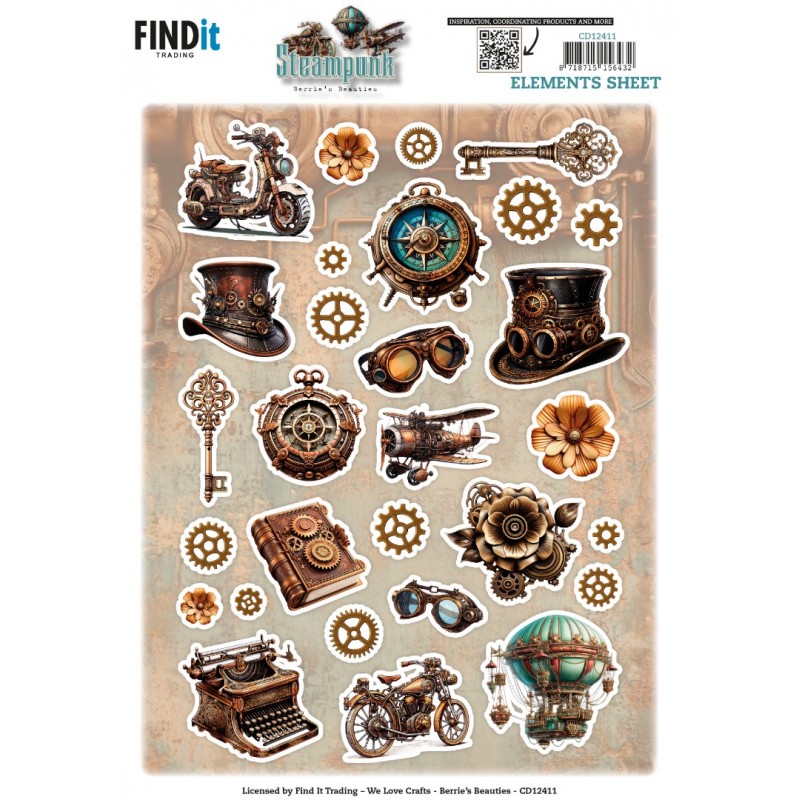 Cutting Sheet - Berries Beauties - Steampunk - Small Elements Cutting Sheet - Berries Beauties - Steampunk - Small Elements