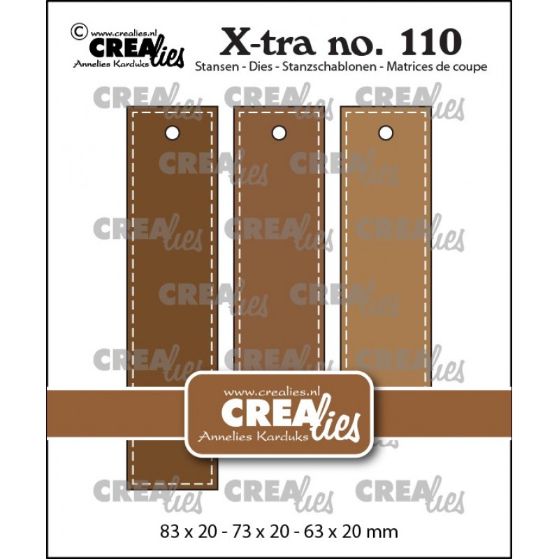 Rechte labels met stiklijn