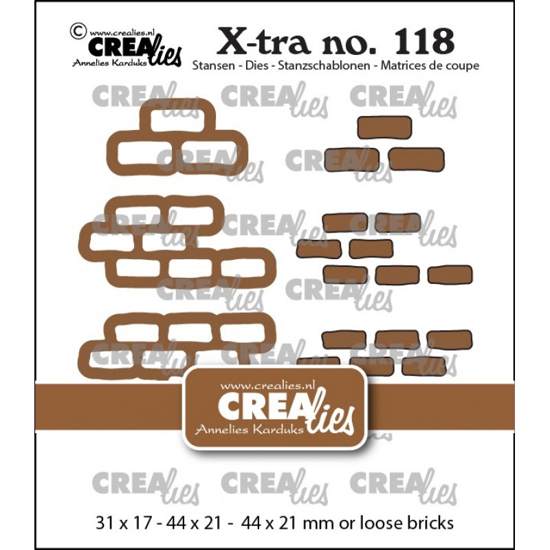 Crealies Die Set – 3x Brickwall Large with Loose Bricks