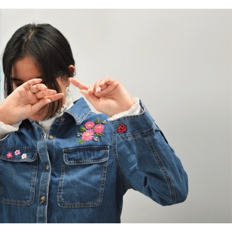 Stick and Stitch Winter Leaves