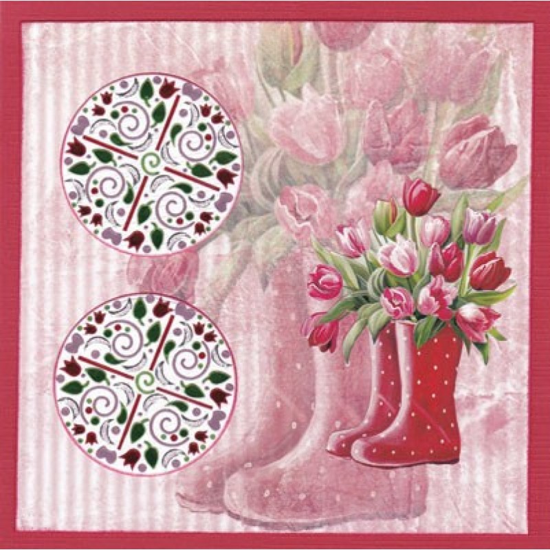 3D Push out Sheet - Amy Design - Tulip Dreams - Red Tulips