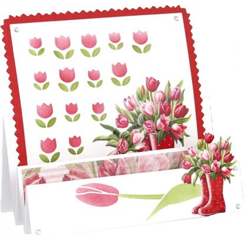 3D Push out Sheet - Amy Design - Tulip Dreams - Red Tulips