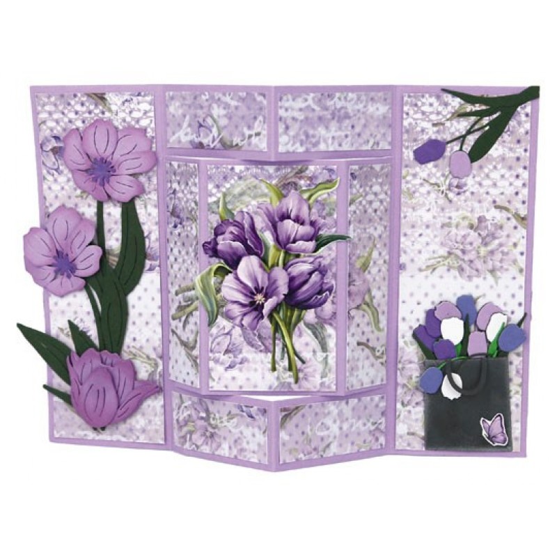 3D Push out Sheet - Amy Design - Tulip Dreams - Colorful Tulips
