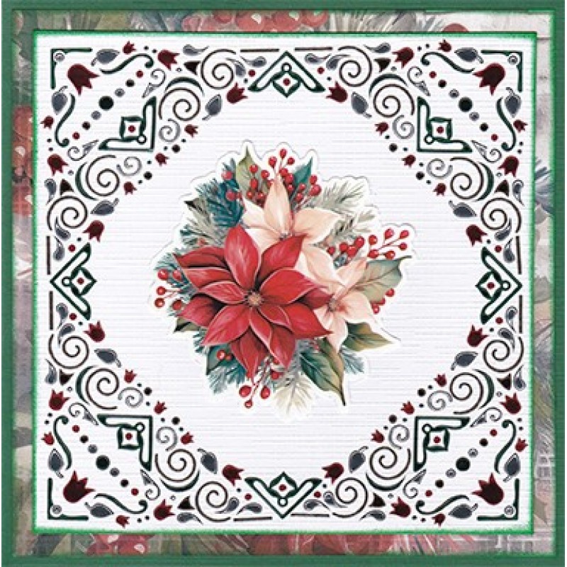 3D Cutting Sheet - Yvonne Ceations - Floral Christmas- Floral Poinsettia