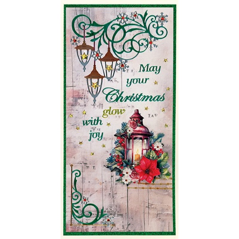 3D Cutting Sheet - Yvonne Ceations - Floral Christmas- Floral Lantern